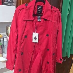 Wonder Nation Women's Vibrant Red Trench Coat